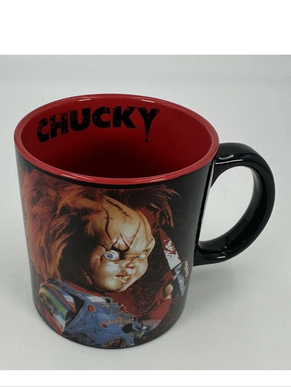 Chucky Horror Movie Ceramic Mug Large Red & Black 90s Goth Whimsigoth Dollskill